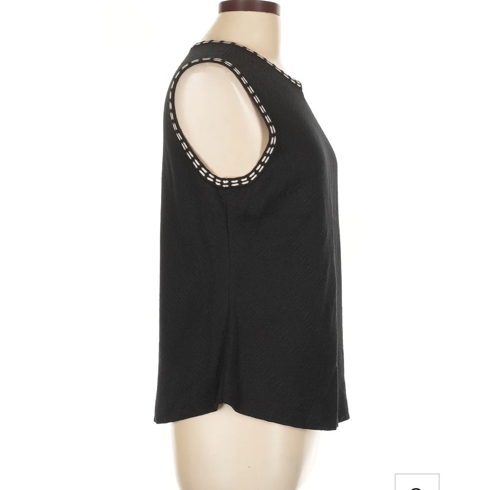 NIC+ZOE Black Sleeveless Sweater with White Trim NWT - Picture 4 of 6